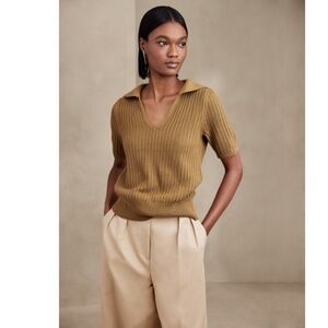 Banana Republic Kina Cotton Sailor Sweater Whiskey Brown Small